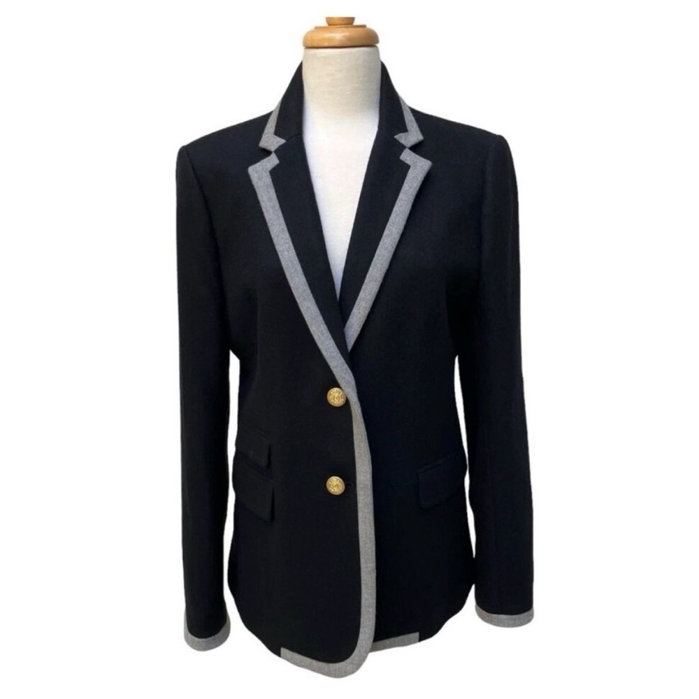 J. Crew Black Blazer with Gray Trim